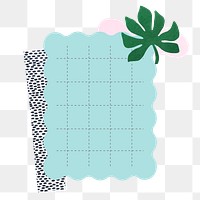 Grid paper png clipart, cute collage element for your notebook, transparent background  