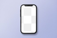 Smartphone screen png mockup, 3D rendering, transparent design