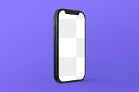 Smartphone screen png mockup, 3D rendering, transparent design