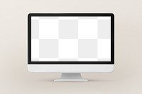 3D computer screen png mockup, transparent design 