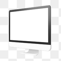 3D computer png clipart, white screen with design space