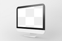 3D desktop screen png mockup, transparent design