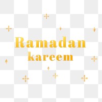 Ramadan Kareem png word sticker, greeting in 3D design on transparent background