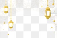 Hanging lanterns png border, transparent background