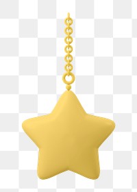 3D star png sticker, yellow shape collage element on transparent background