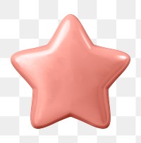 Metallic star  png shape sticker, 3D cute illustration on transparent background