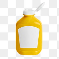 Squeezable sauce png bottle, food packaging on transparent background