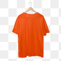 Red t-shirt png, casual fashion with blank space on transparent background