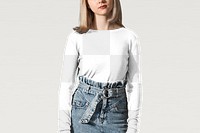 Women's sweater png mockup, winter fashion, transparent design