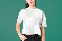 Women's t-shirt png mockup, transparent design