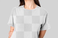 Women's t-shirt png mockup, transparent design