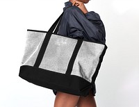 Tote bag png mockup, transparent design