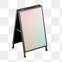 A-frame sign png mockup, transparent business branding 