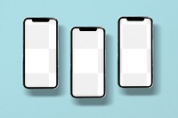 Phone screen png mockup, transparent digital device