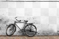 Wall png mockup, bicycle decoration, transparent design