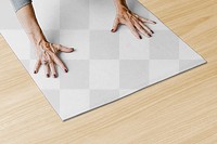 Yoga mat png mockup, health & wellness, transparent background