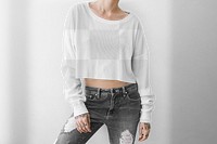 Long sleeve png shirt mockup, transparent design