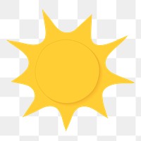 Png sun sticker, cute collage element in transparent background