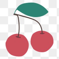 Red cherries png sticker in transparent background