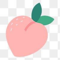 Pink peach png sticker in transparent background