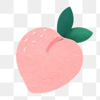 Png peach sticker, cute collage element in transparent background