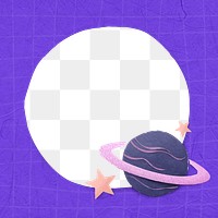 Cute png space frame design in transparent background