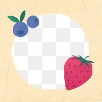 Png fruits frame, paper craft design in transparent background