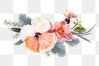 Colorful png flower bouquet collage element, floral design in transparent background