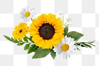 Colorful png flower bouquet sticker, floral design in transparent background