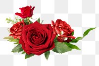 Png red roses sticker, flower, floral design in transparent background