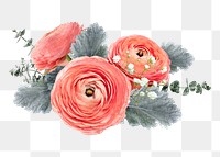 Flower bouquet png sticker, floral design in transparent background