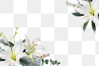 Png floral frame collage element, botanical design in transparent background 