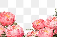 Png floral border collage element, botanical design in transparent background
