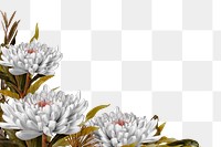 Png floral border sticker, botanical design in transparent background 