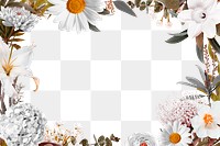 Png floral collage element, botanical design in transparent background 