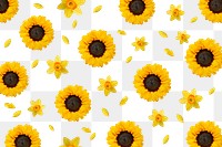 Sunflower png background, transparent flower pattern