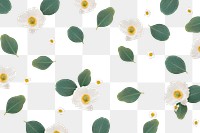 Floral pattern png, botanical, transparent background