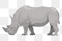 Rhino png illustration sticker, safari wild animal, transparent background