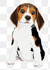 Beagle png puppy illustration, sticker in transparent background