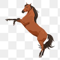 Horse png rearing sticker, animal illustration, transparent background