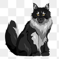 Angora cat png illustration sticker, transparent background