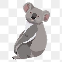 Koala bear png, wild Australian animal illustration sticker, transparent background