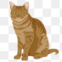 PNG ginger shorthair cat sticker, transparent background
