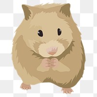 PNG hamster illustration sticker, transparent background