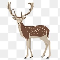 PNG wild deer illustration, wild animal illustration sticker, transparent background