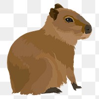 Water hog png sticker, capybara animal illustration, transparent background