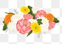 Spring flowers png sticker, centerpiece wedding decoration, transparent background