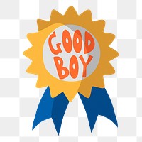 Good boy png award, badge digital sticker illustration, transparent background