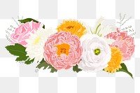 Spring flowers png sticker, centerpiece wedding decoration, transparent background