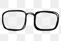 Simple glasses png, accessory illustration sticker, transparent background